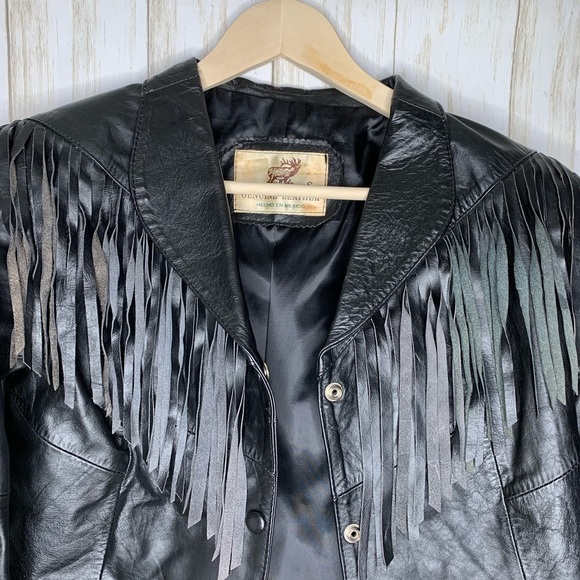 VTG Leather Fringe Valero Jacket Small EUC - Picture 3 of 7